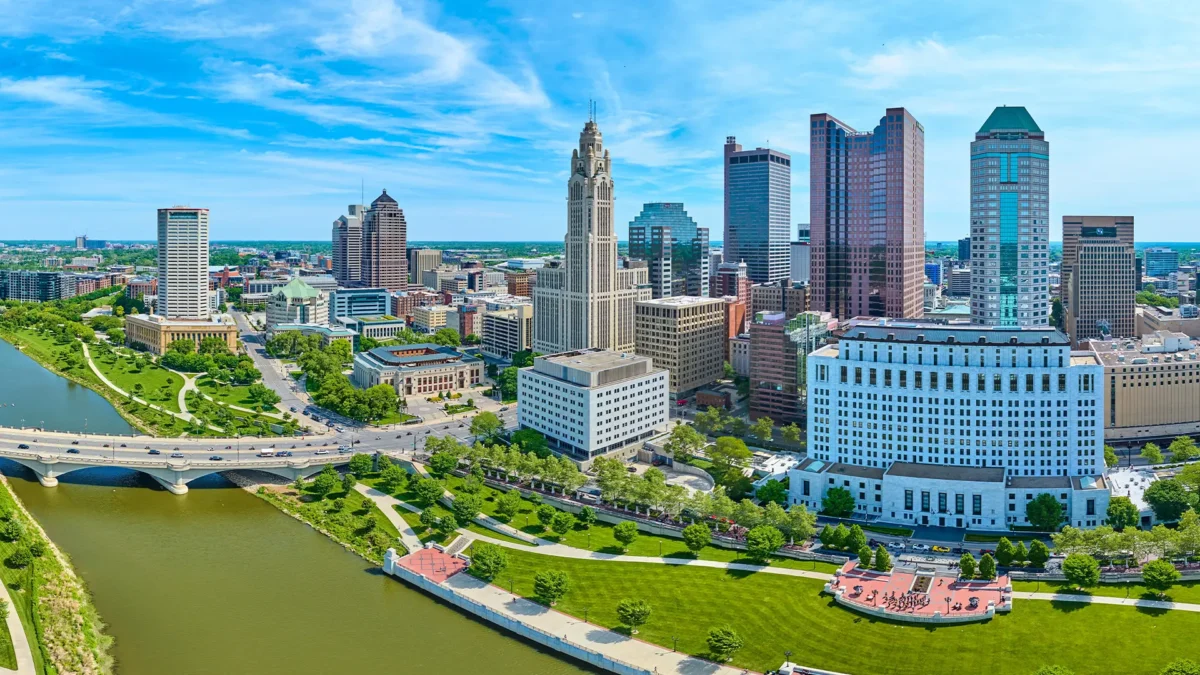 Aerial panorama of Columbus, Ohio