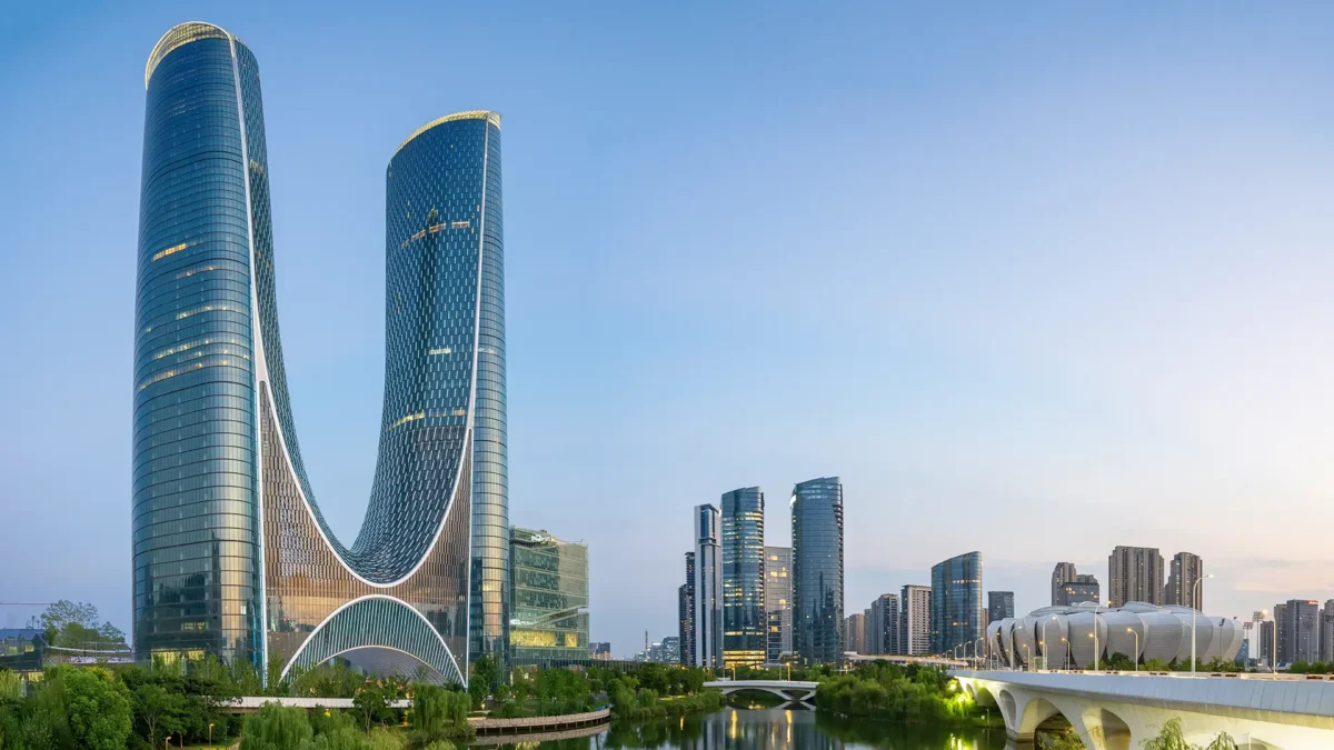 Skyline in the financial district