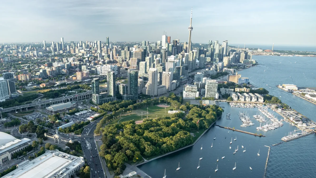 Aerial view of Toronto city skyline