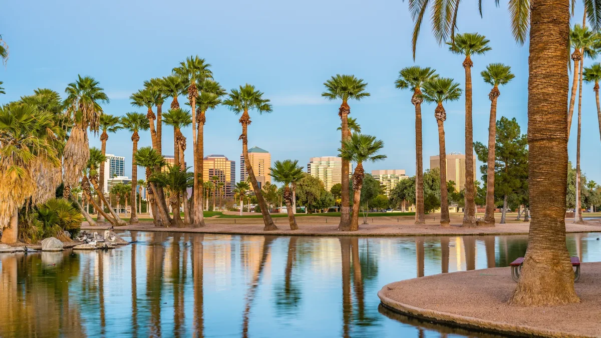 View from the lagoon in Encanto Park