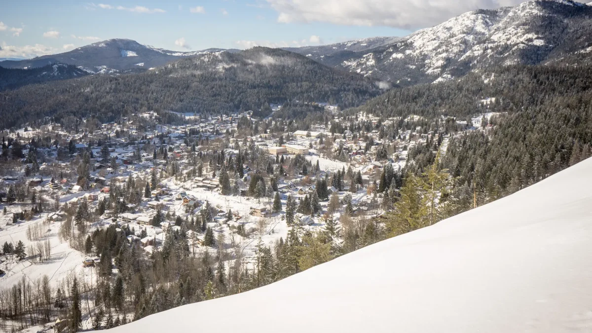 Overhead view of Rossland