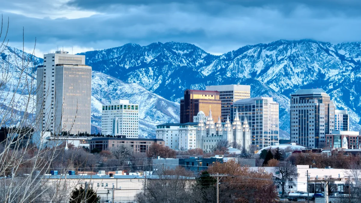 Salt Lake City Winter Skyline
