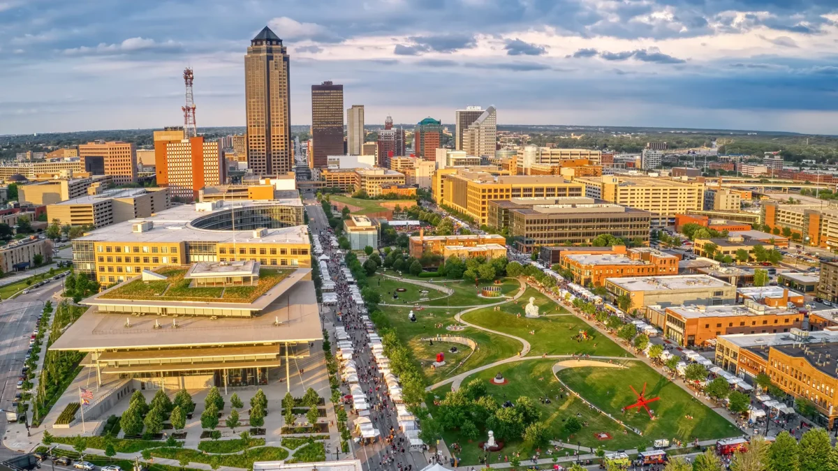 Aerial View of Des Moines