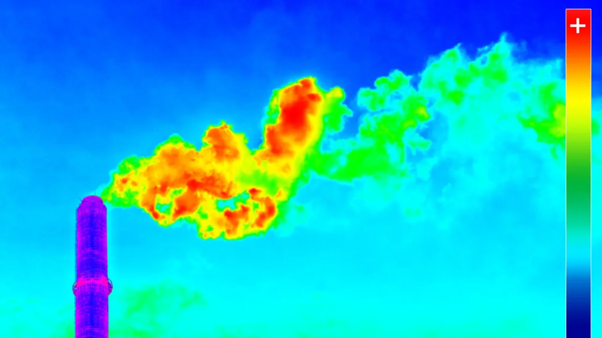 Infrared thermography image showing the heat emission