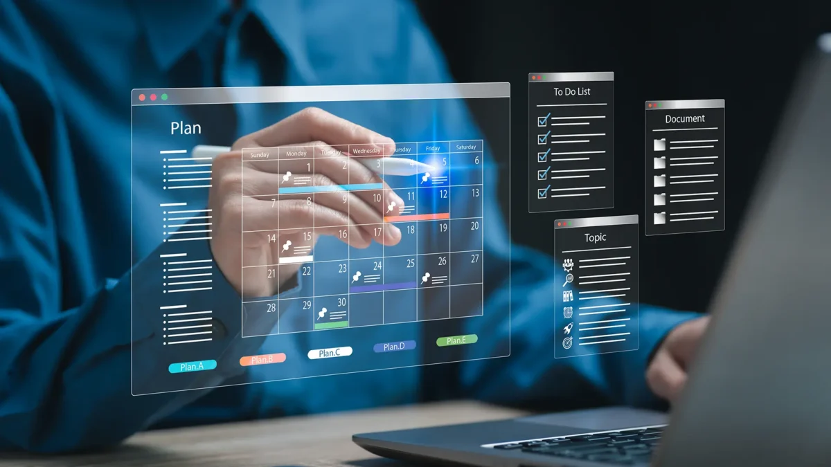 Digital calendar plan concept