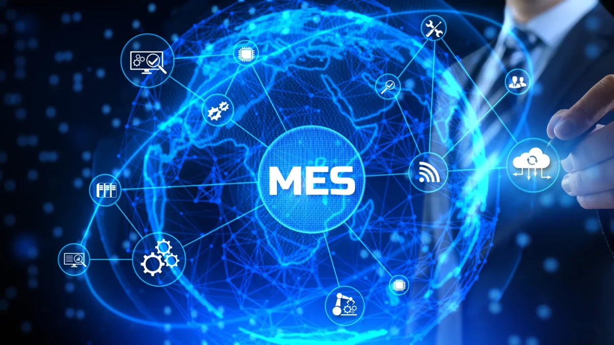 MES Manufacturing execution system technology concept