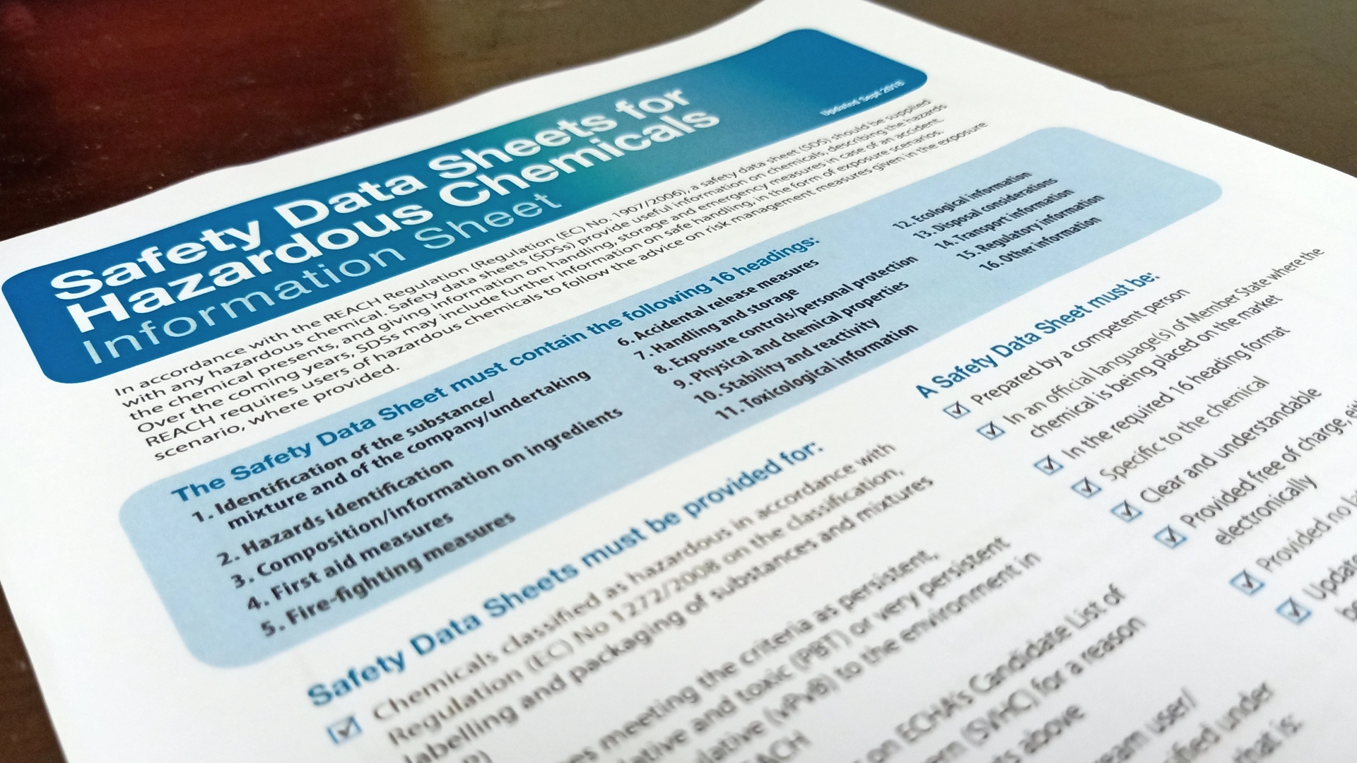 SafeBridge® Hazard Communication Service Sheet